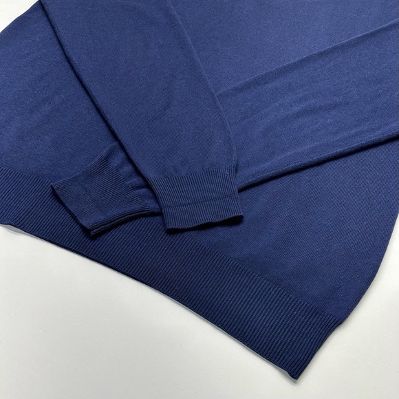 Peter Millar Men's V-Neck Navy Sweater XL Silk/Cashmere/Cotton Blend Luxurious - Picture 6 of 13